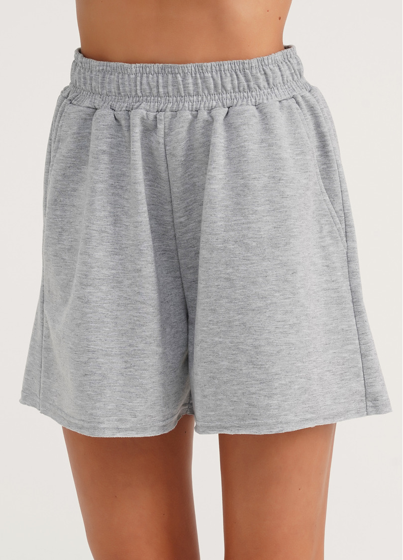 Шорты хлопковые с необработанным краем STREET STYLE 4204/180 light grey melange (серый)