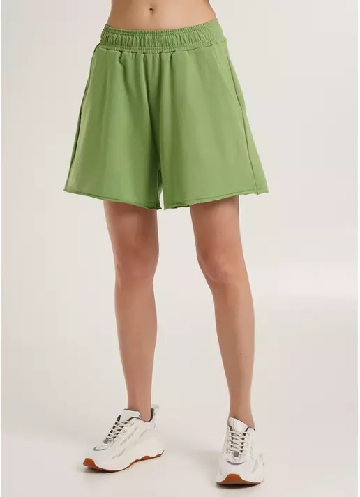 Шорти бавовняні з необробленим краєм STREET STYLE 4204/180 olive (зелений)