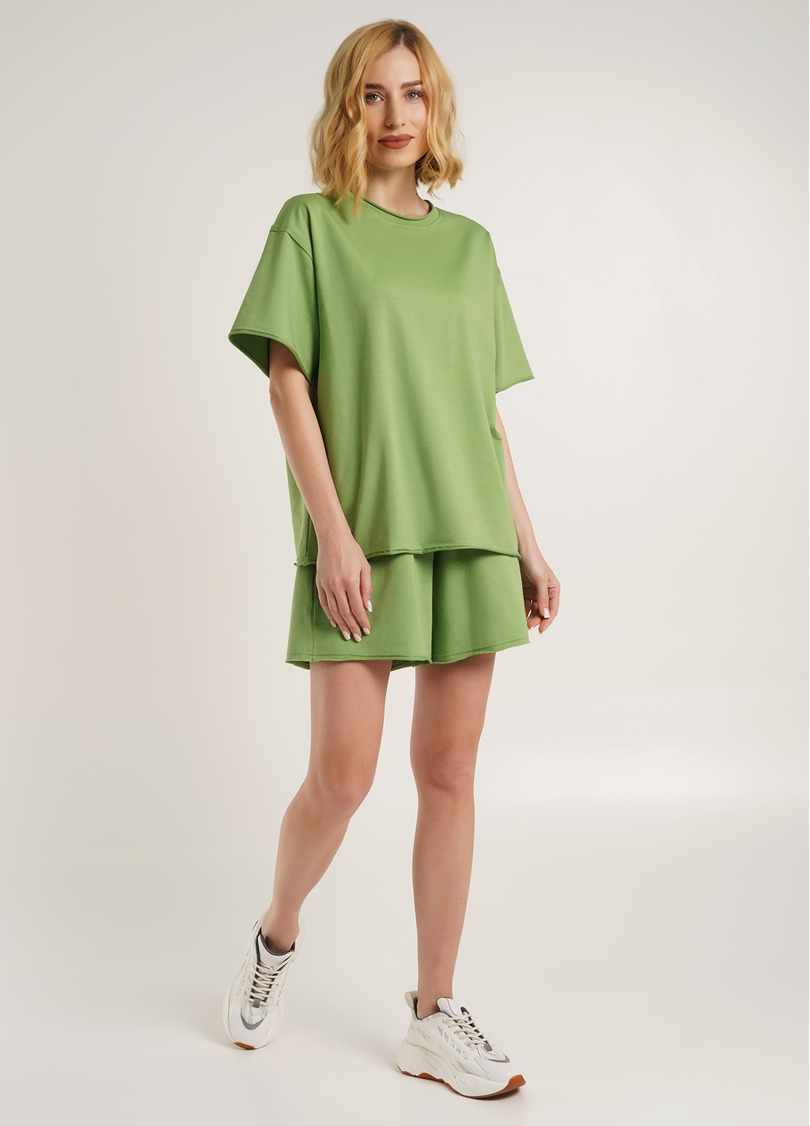 Шорты хлопковые с необработанным краем STREET STYLE 4204/180 olive (зеленый)