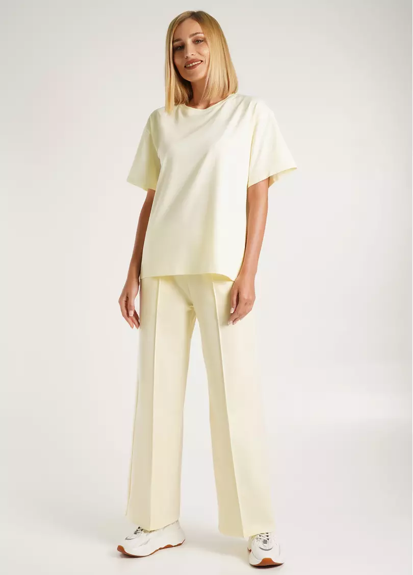 Спортивные штаны широкие STREET STYLE 4306/180 milk (желтый)