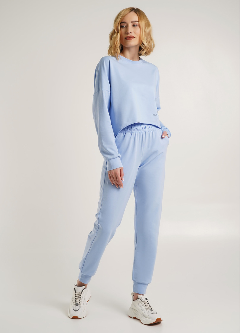 Штани з двохнитки на манжетах STREET STYLE 4322/180 blue (блакитний)