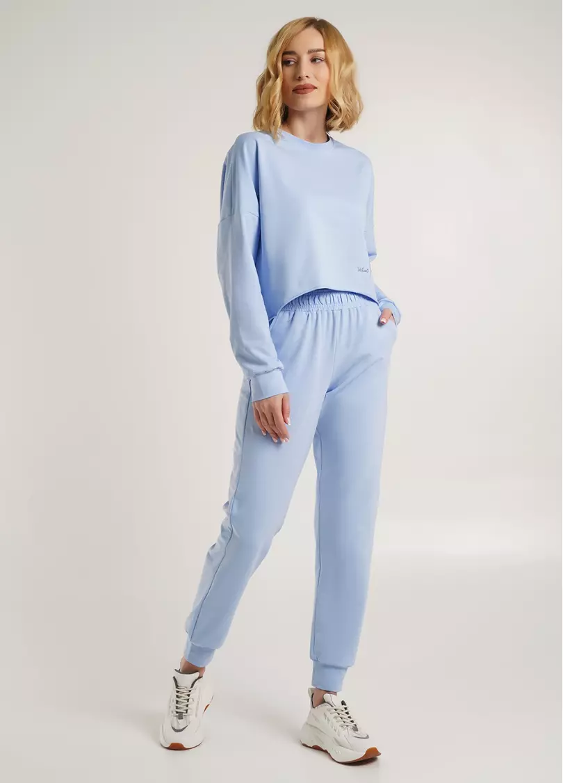 Штани з двохнитки на манжетах STREET STYLE 4322/180 blue (блакитний)