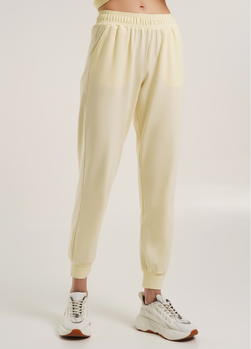 Штани з двохнитки на манжетах STREET STYLE 4322/180 milk (жовтий)