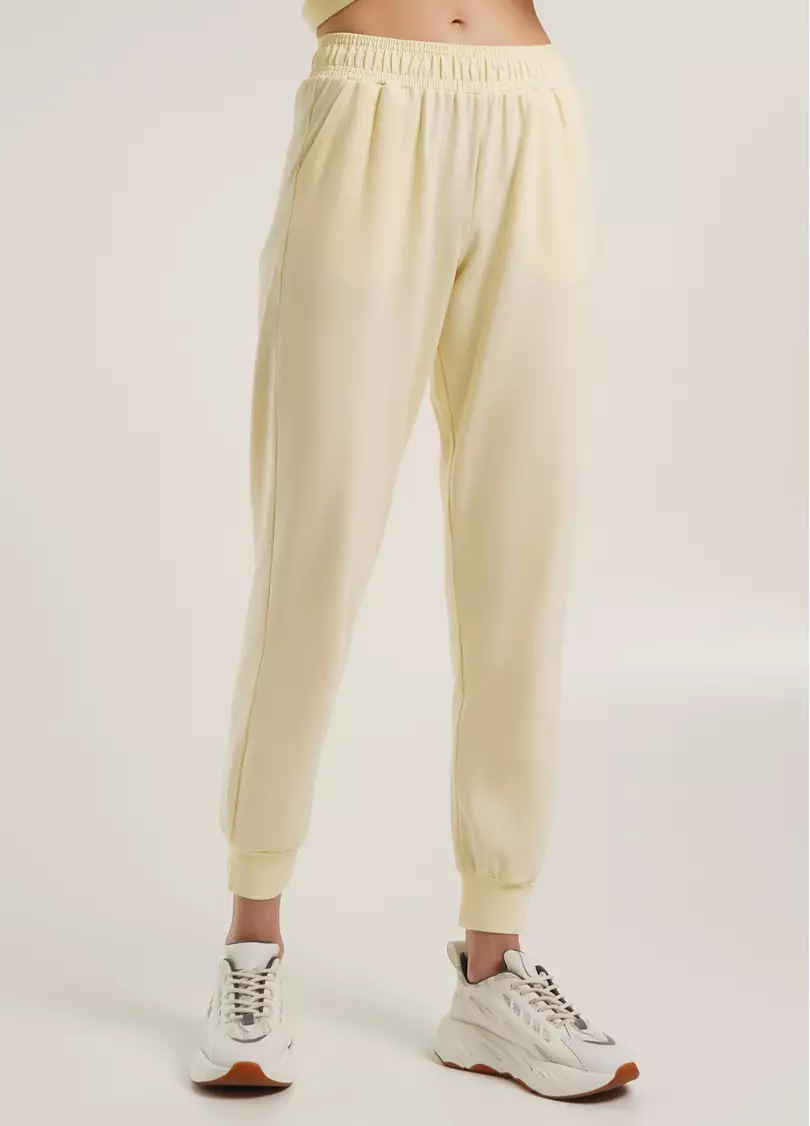 Штани з двохнитки на манжетах STREET STYLE 4322/180 milk (жовтий)