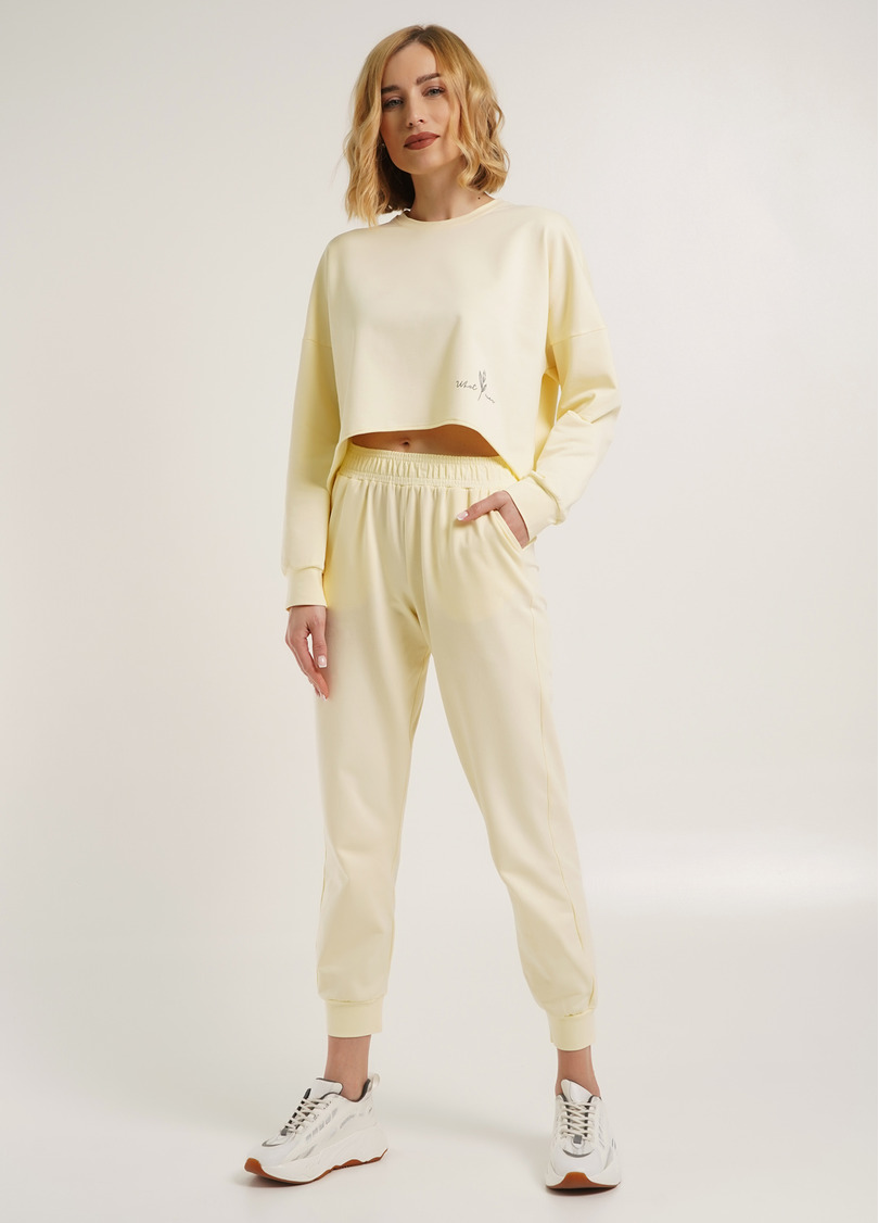 Штани з двохнитки на манжетах STREET STYLE 4322/180 milk (жовтий)