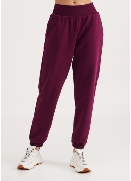 Спортивні штани з трьохнитки з широким поясом STREET STYLE 4325/160 magenta purple (фіолетовий)