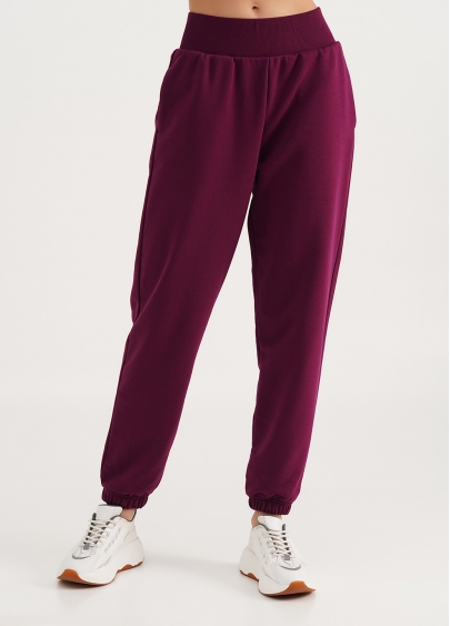 Спортивные штаны из трехнитки с широким поясом STREET STYLE 4325/160 magenta purple (фиолетовый)
