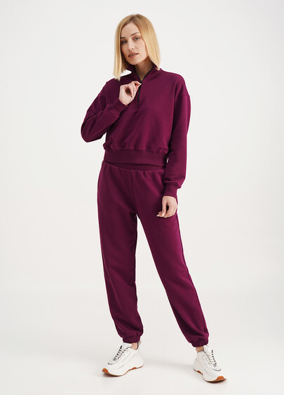 Спортивные штаны из трехнитки с широким поясом STREET STYLE 4325/160 magenta purple (фиолетовый)