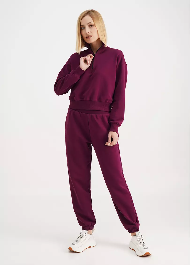Спортивні штани з трьохнитки з широким поясом STREET STYLE 4325/160 magenta purple (фіолетовий)