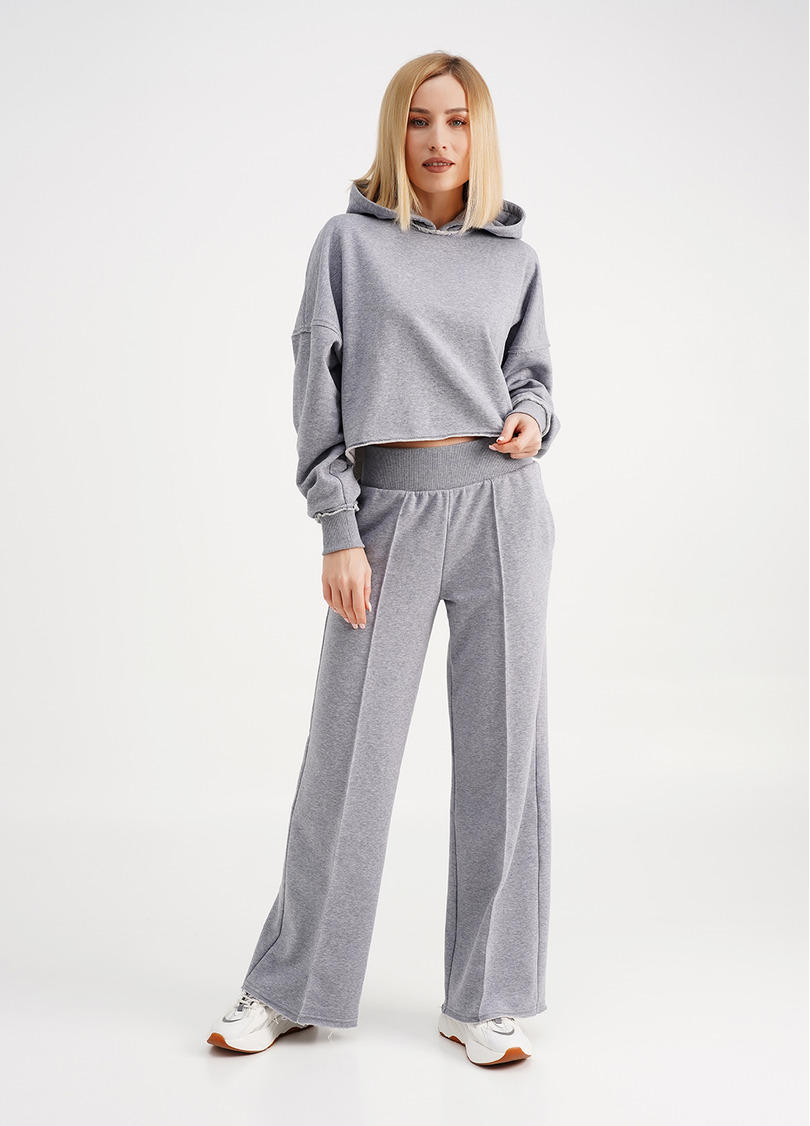 Широкі штани з необробленим краєм STREET STYLE 4326/160 grey melange (сірий)