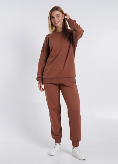 Спортивні штани з трьохнитки STREET STYLE 4330/160 cappuccino (коричневий)