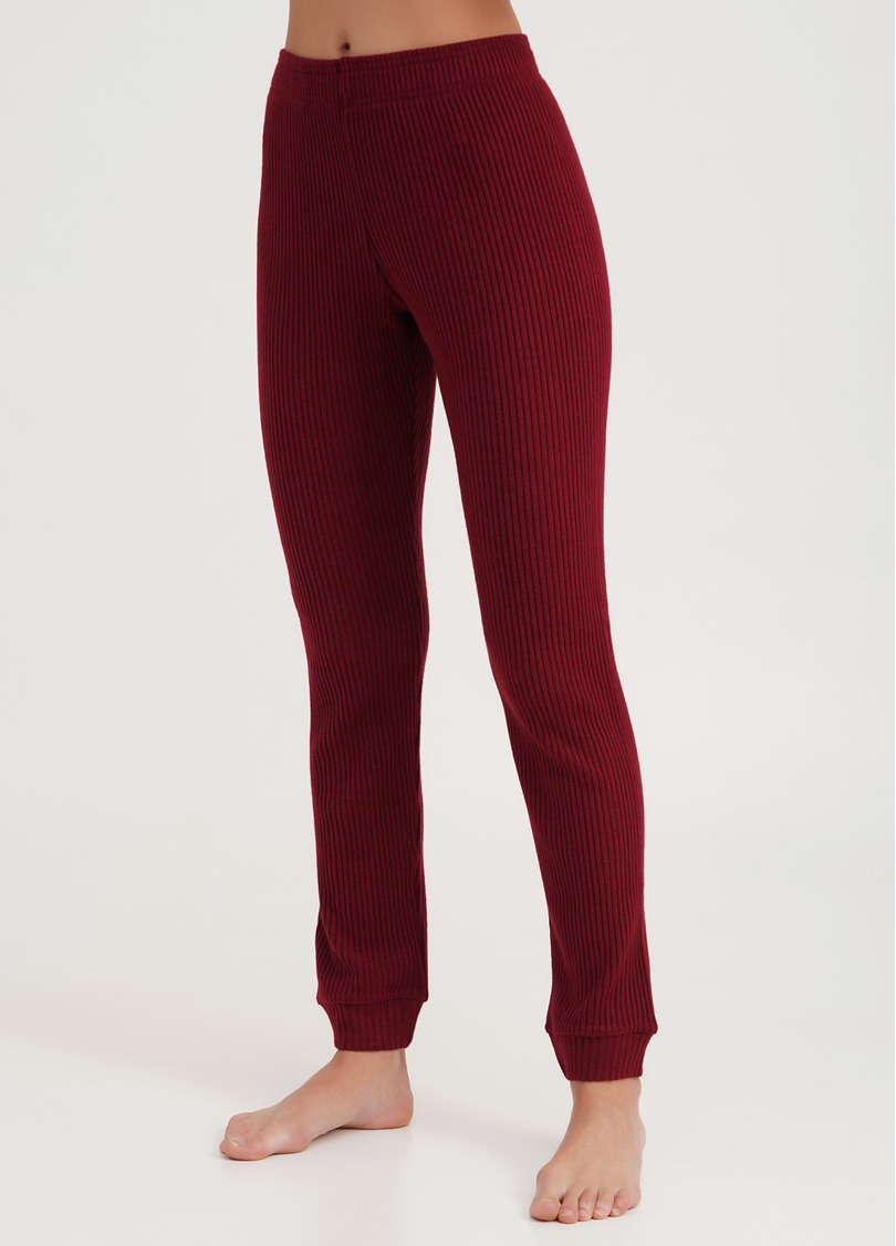 Штани на манжетах рубчик WARMLY TOUCH 4308/150 bordo (бордовий)