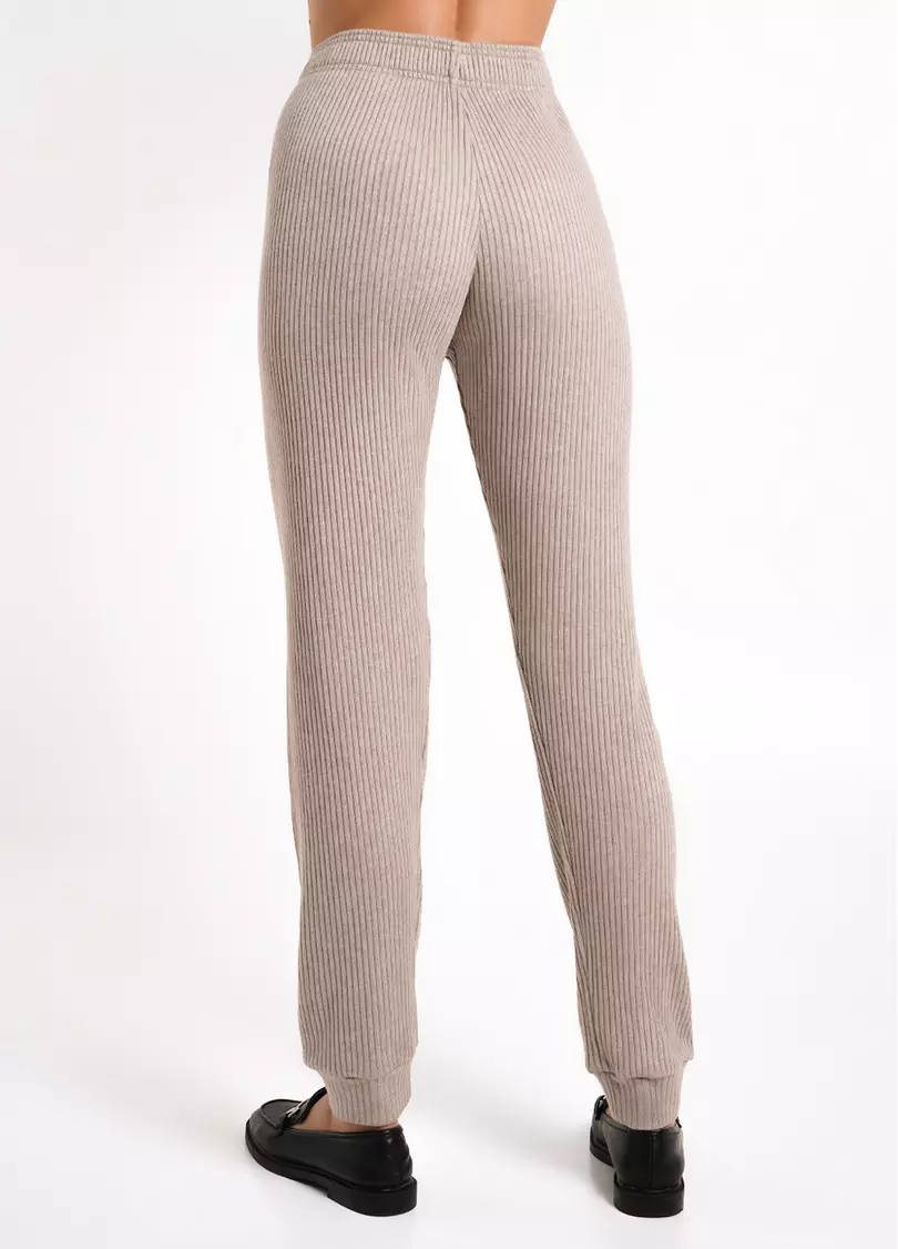 Штаны на манжетах рубчик WARMLY TOUCH 4308/150 dark beige (бежевый)