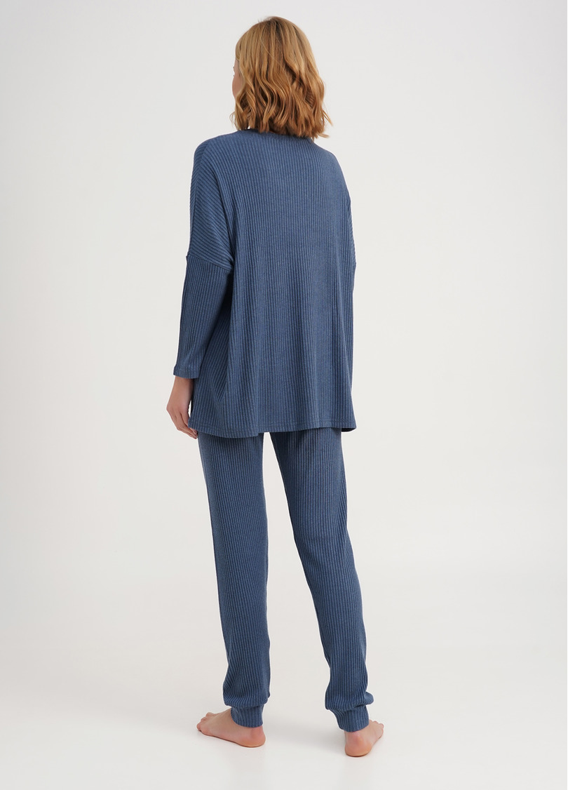 Штаны на манжетах рубчик WARMLY TOUCH 4308/150 epruse (синий)