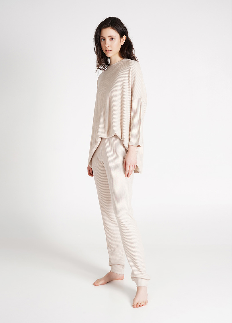 Штани на манжетах рубчик WARMLY TOUCH 4308/150 milk (молочний)