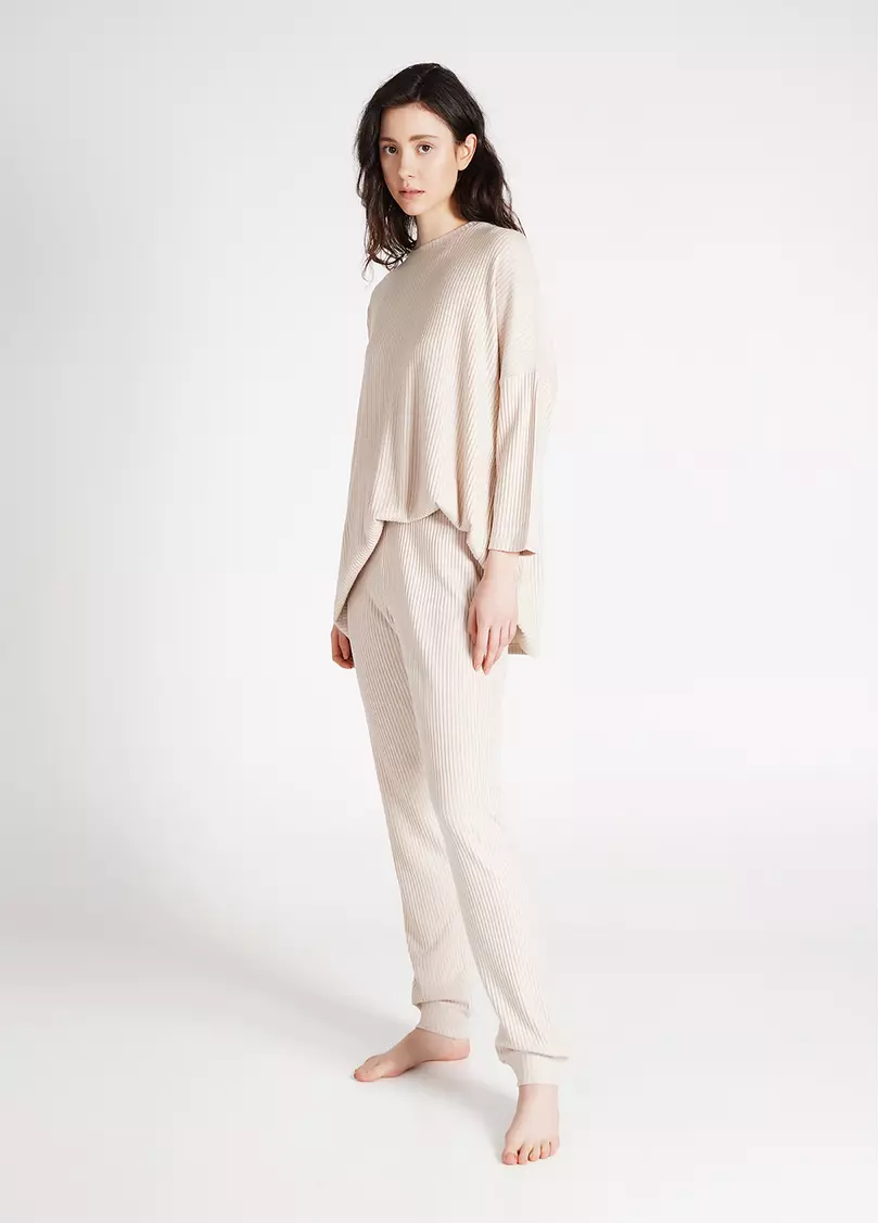 Штаны на манжетах рубчик WARMLY TOUCH 4308/150 milk (молочный)