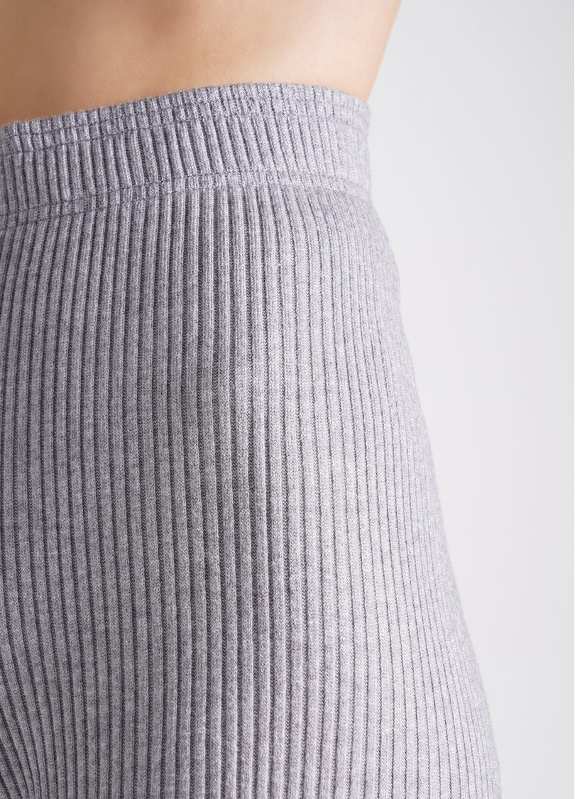 Штани прямые вязаные в рубчик WARMLY TOUCH 4319/150 grey (серый)