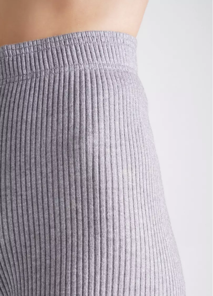 Штани прямые вязаные в рубчик WARMLY TOUCH 4319/150 grey (серый)