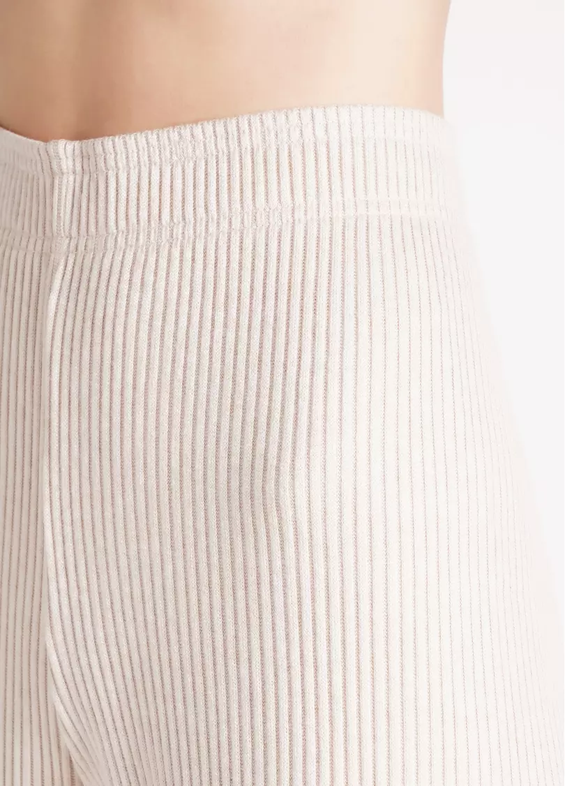 Штани прямые вязаные в рубчик WARMLY TOUCH 4319/150 milk (молочный)