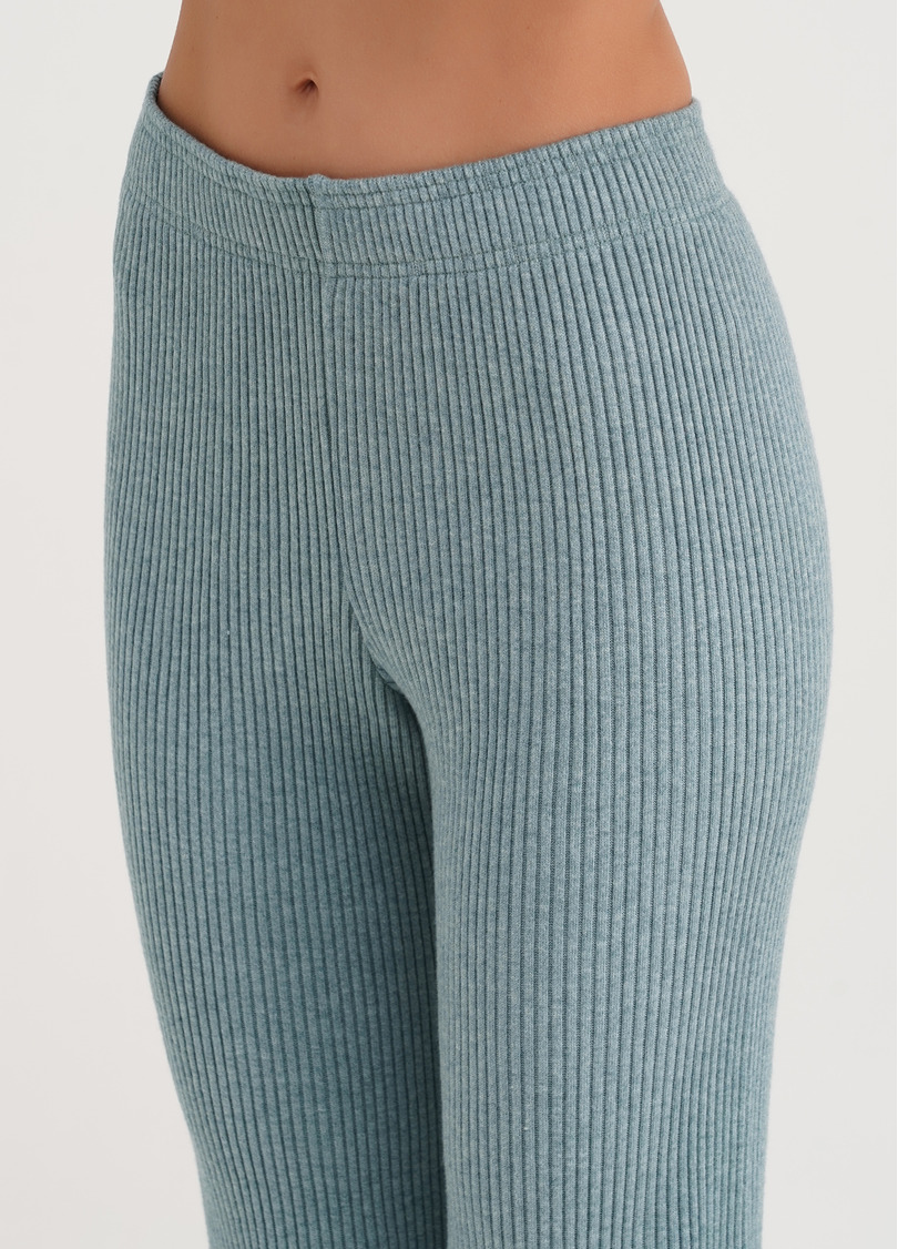 Штани прямые вязаные в рубчик WARMLY TOUCH 4319/150 mint green (зеленый)