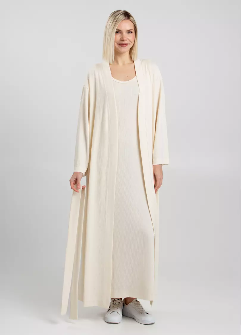 Довгий кардиган ESSENTIAL MILK 7402/320 light cream (молочний)