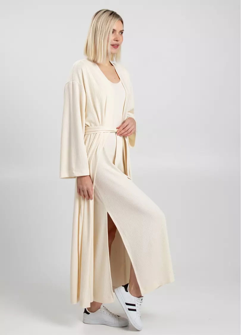 Довгий кардиган ESSENTIAL MILK 7402/320 light cream (молочний)