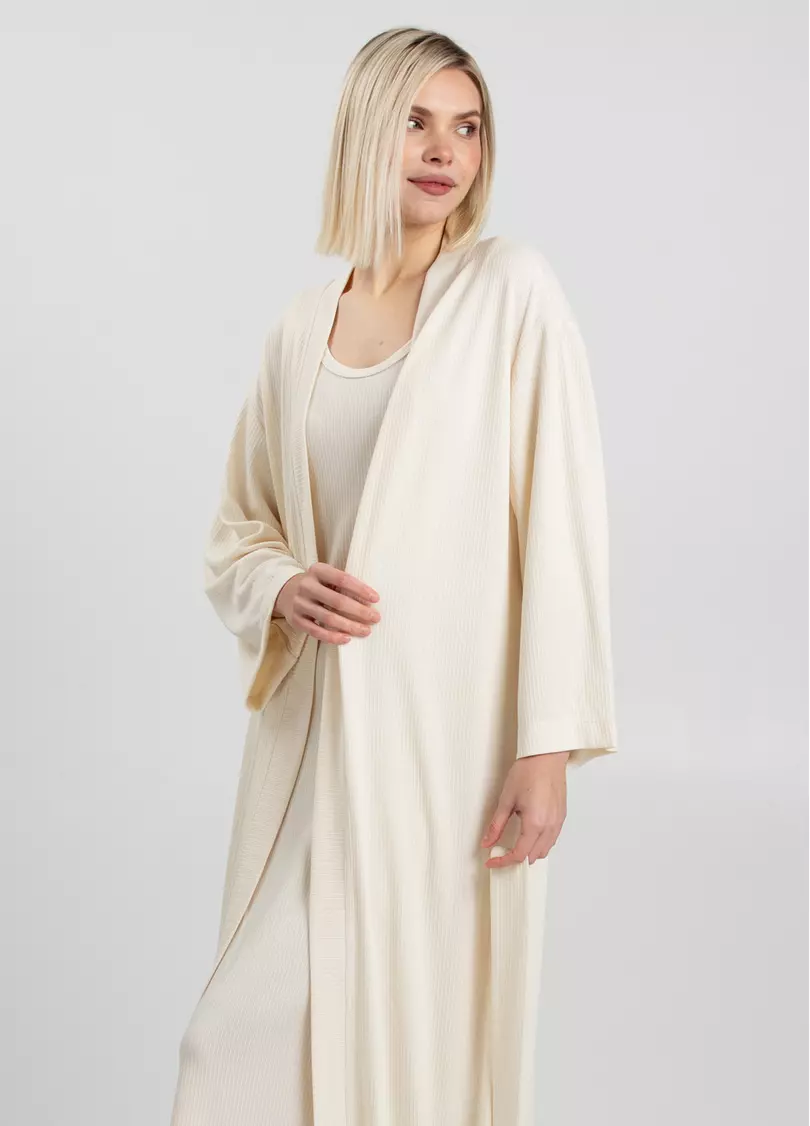 Довгий кардиган ESSENTIAL MILK 7402/320 light cream (молочний)