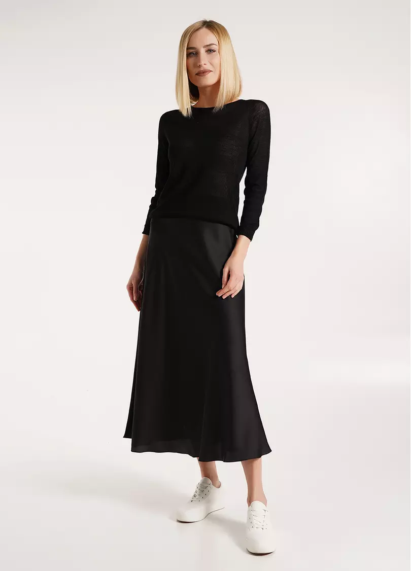 Тонкий джемпер з шерсті меріноса FREYJA 4419/230 black (чорний)