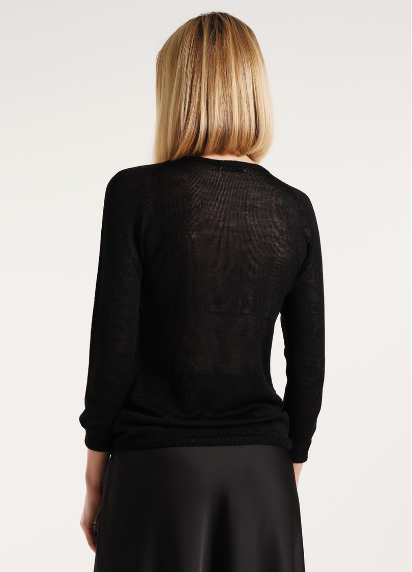 Тонкий джемпер из шерсти мериноса FREYJA 4419/230 black (черный)