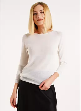 Тонкий джемпер из шерсти мериноса FREYJA 4419/230 white (белый)