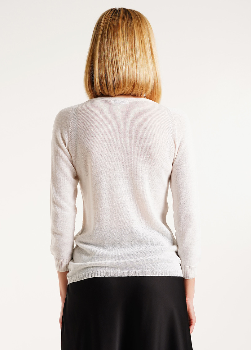 Тонкий джемпер из шерсти мериноса FREYJA 4419/230 white (белый)