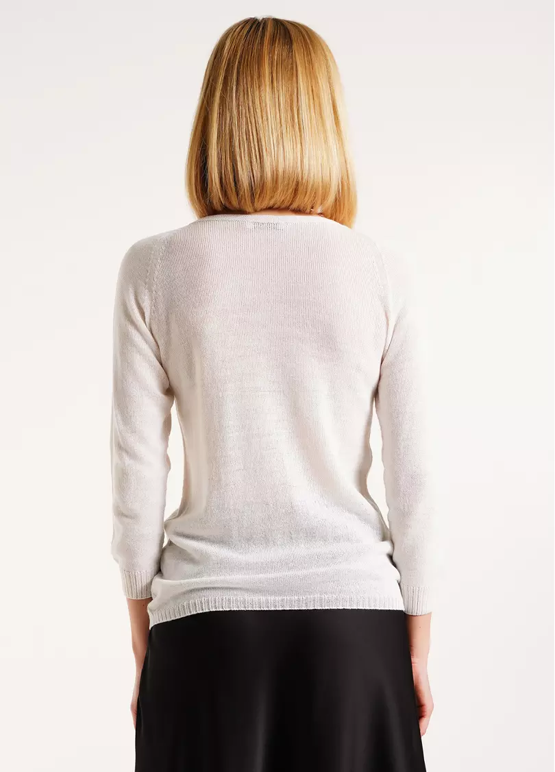 Тонкий джемпер из шерсти мериноса FREYJA 4419/230 white (белый)