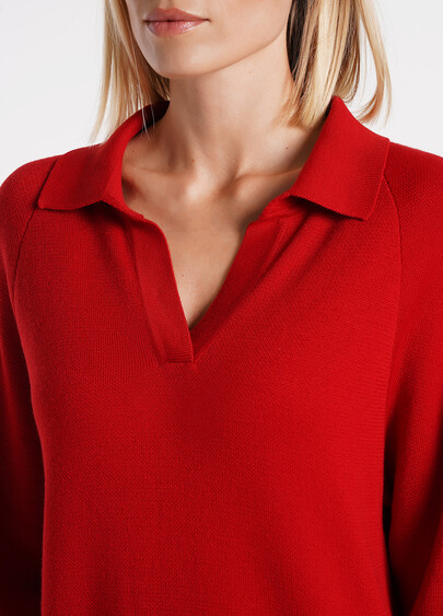 Джемпер поло удлиненный FREYJA KNT 4422/230 red (красный)