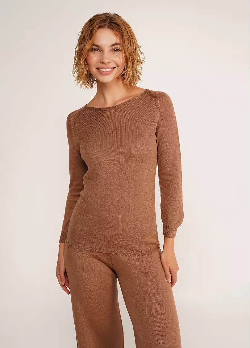 Хлопковый джемпер FREYJA CTN 4419/230 dark brown (коричневый)