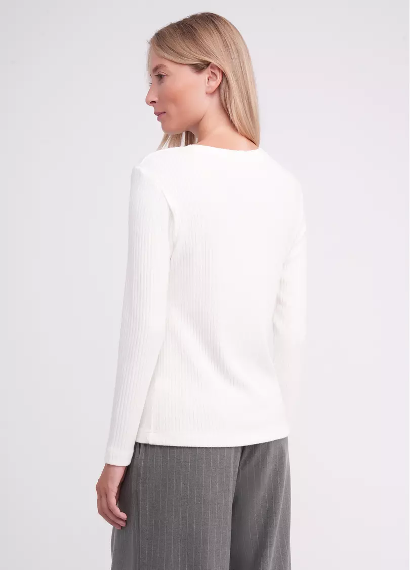 Трикотажный лонгслив в рубчик MOSSLINES 7003/150 white dove (белый)