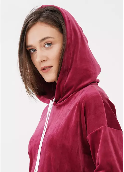 Велюровые худи SOFT WINTER 4404/080 burgundi (бордовый)