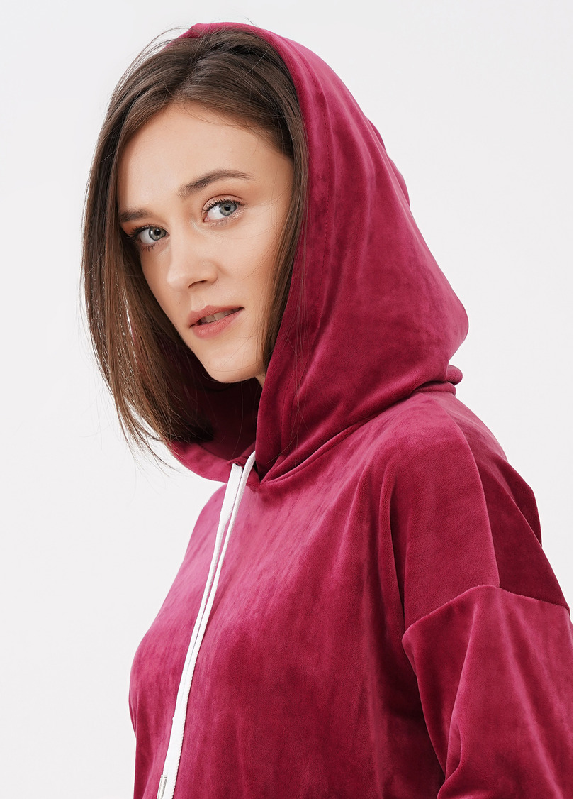 Велюровые худи SOFT WINTER 4404/080 burgundi (бордовый)
