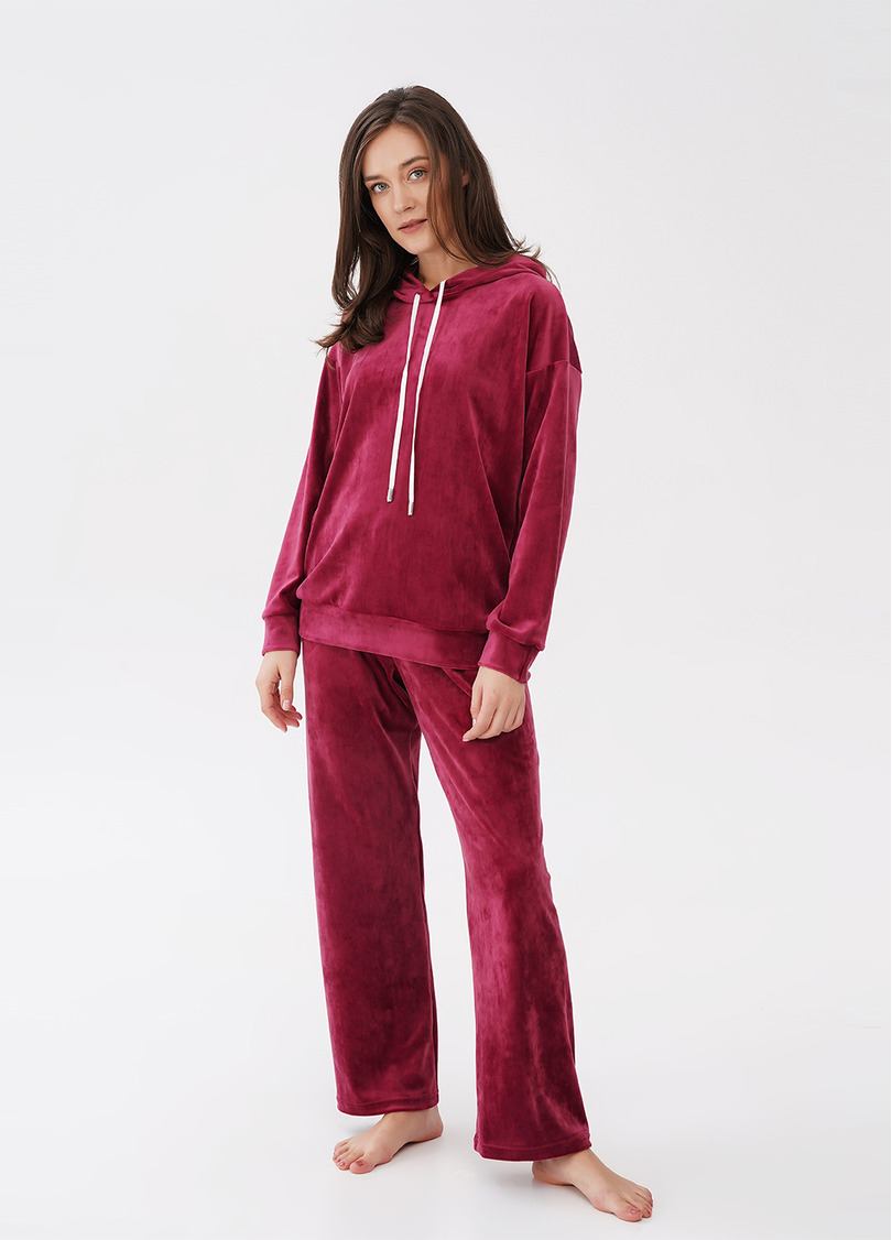 Велюровые худи SOFT WINTER 4404/080 burgundi (бордовый)
