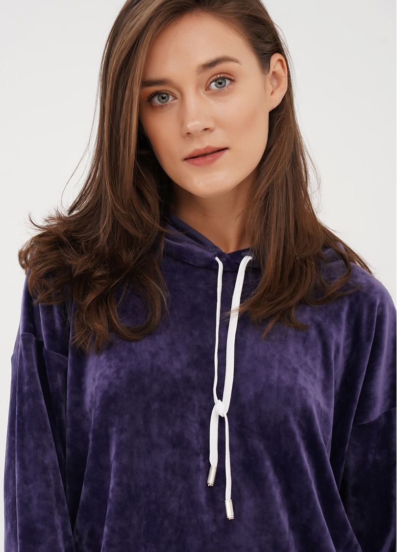 Велюровий худі SOFT WINTER 4404/080 eggplant (фіолетовий)