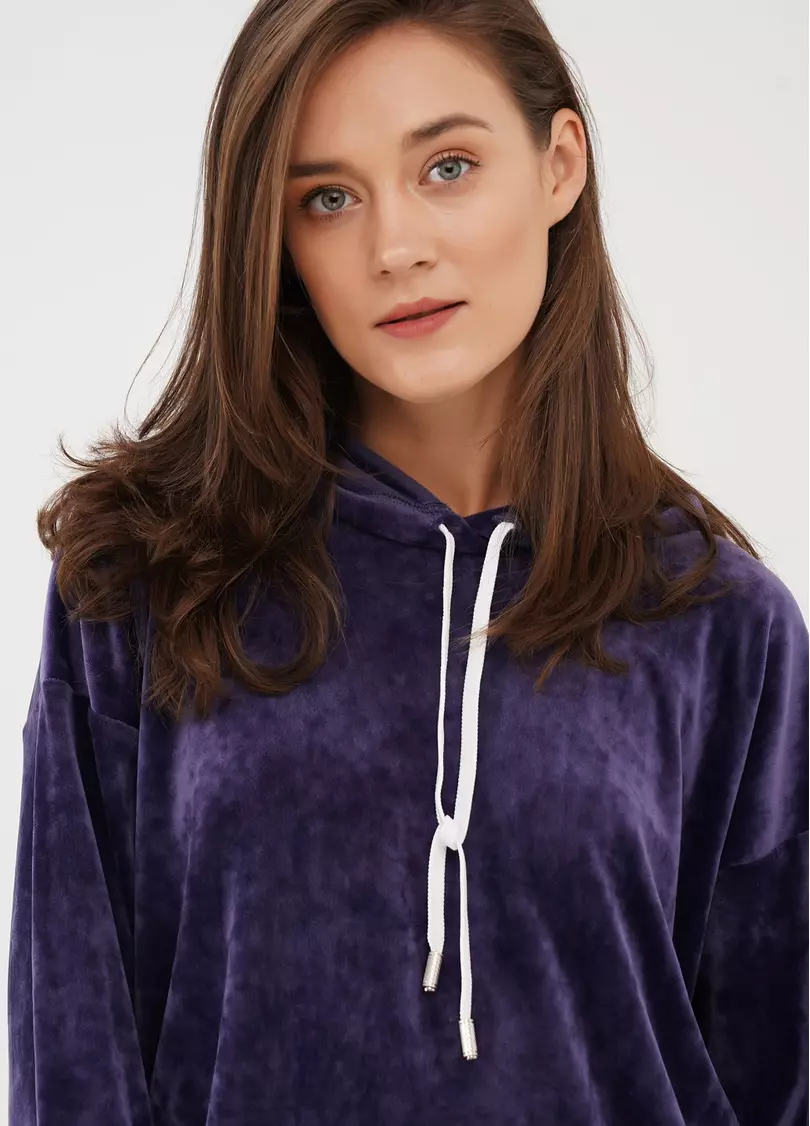 Велюровые худи SOFT WINTER 4404/080 eggplant (фиолетовый)