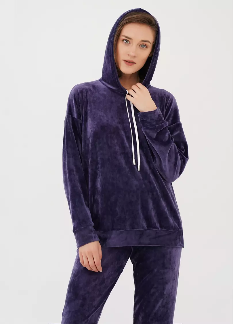 Велюровые худи SOFT WINTER 4404/080 eggplant (фиолетовый)