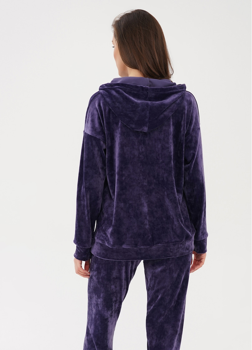 Велюровий худі SOFT WINTER 4404/080 eggplant (фіолетовий)