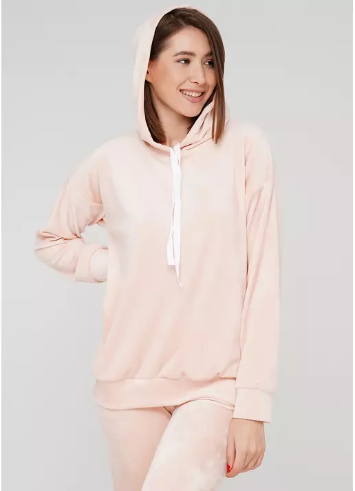 Женский велюровый худи SOFT WINTER 4404/080 (розовый)