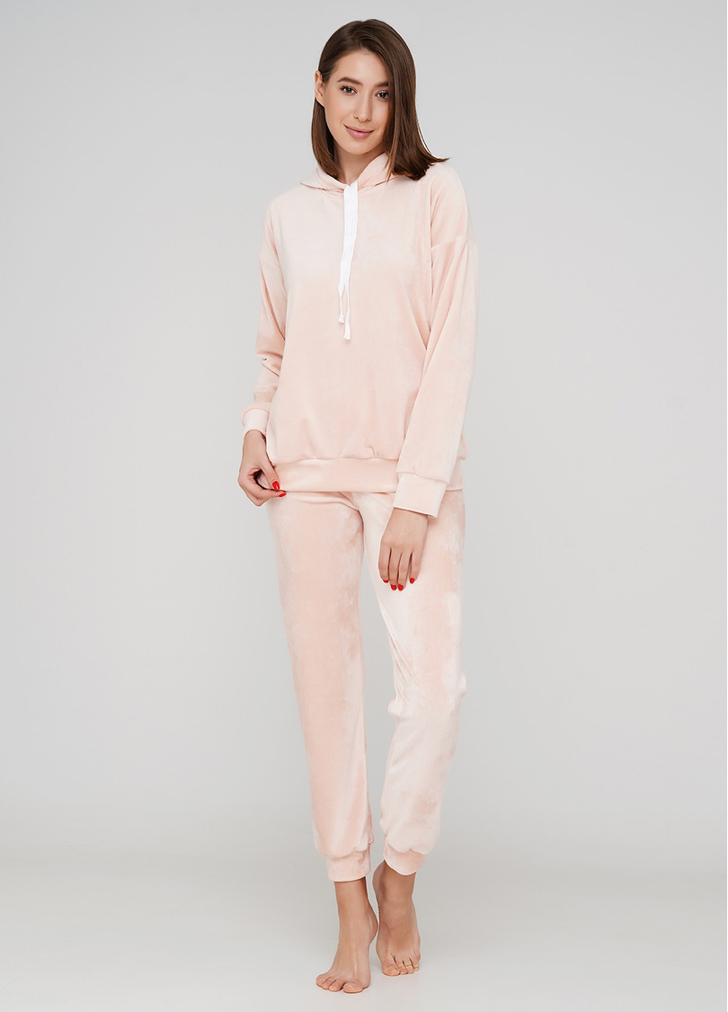 Жіночий велюровий худі SOFT WINTER 4404/080 (рожевий)