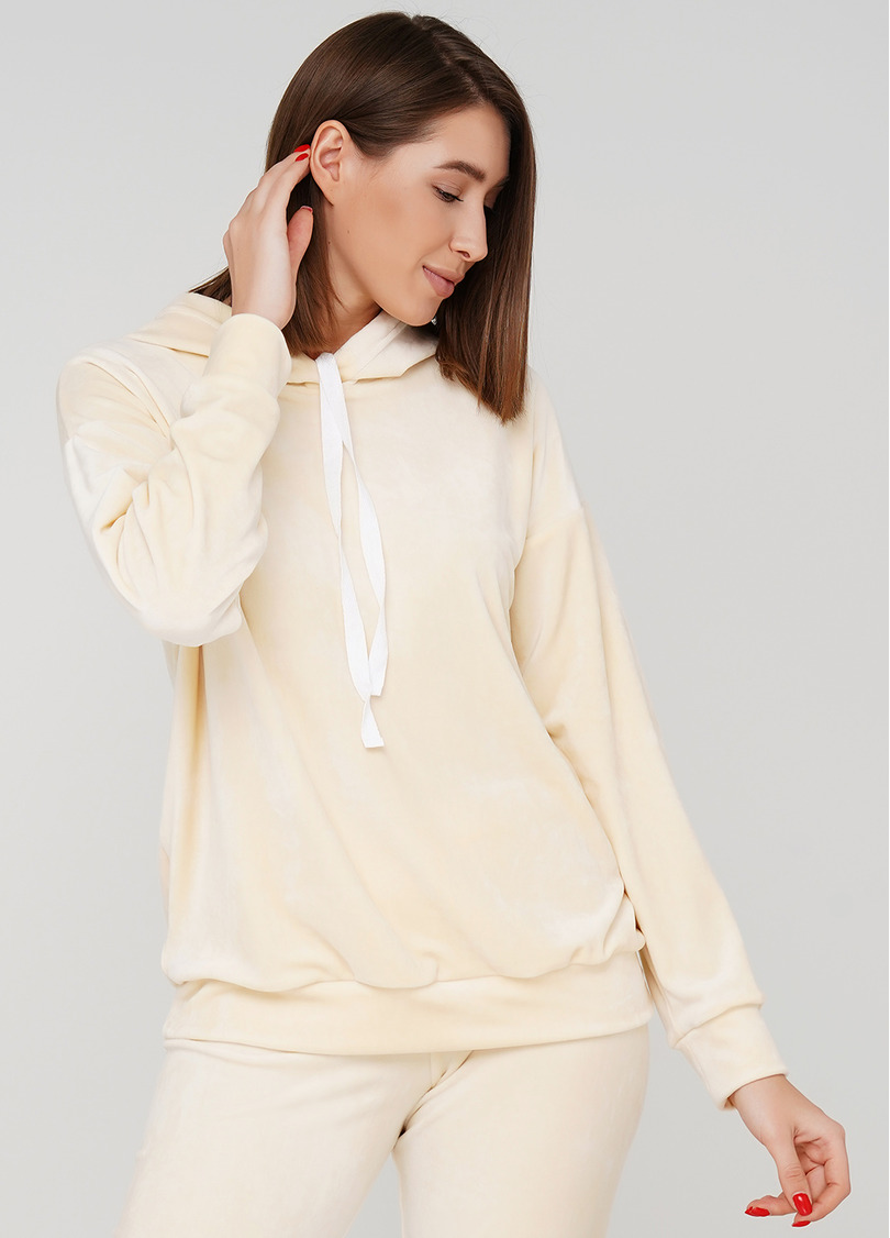 Женский велюровый худи SOFT WINTER 4404/080 (ванильный)