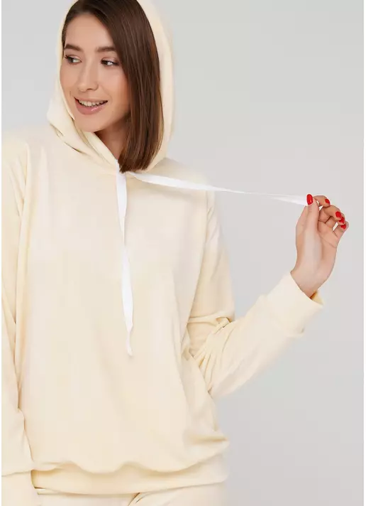 Женский велюровый худи SOFT WINTER 4404/080 (ванильный)