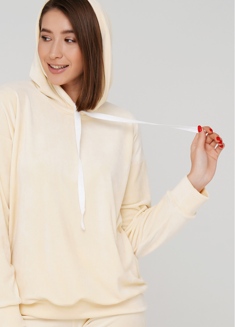 Женский велюровый худи SOFT WINTER 4404/080 (ванильный)
