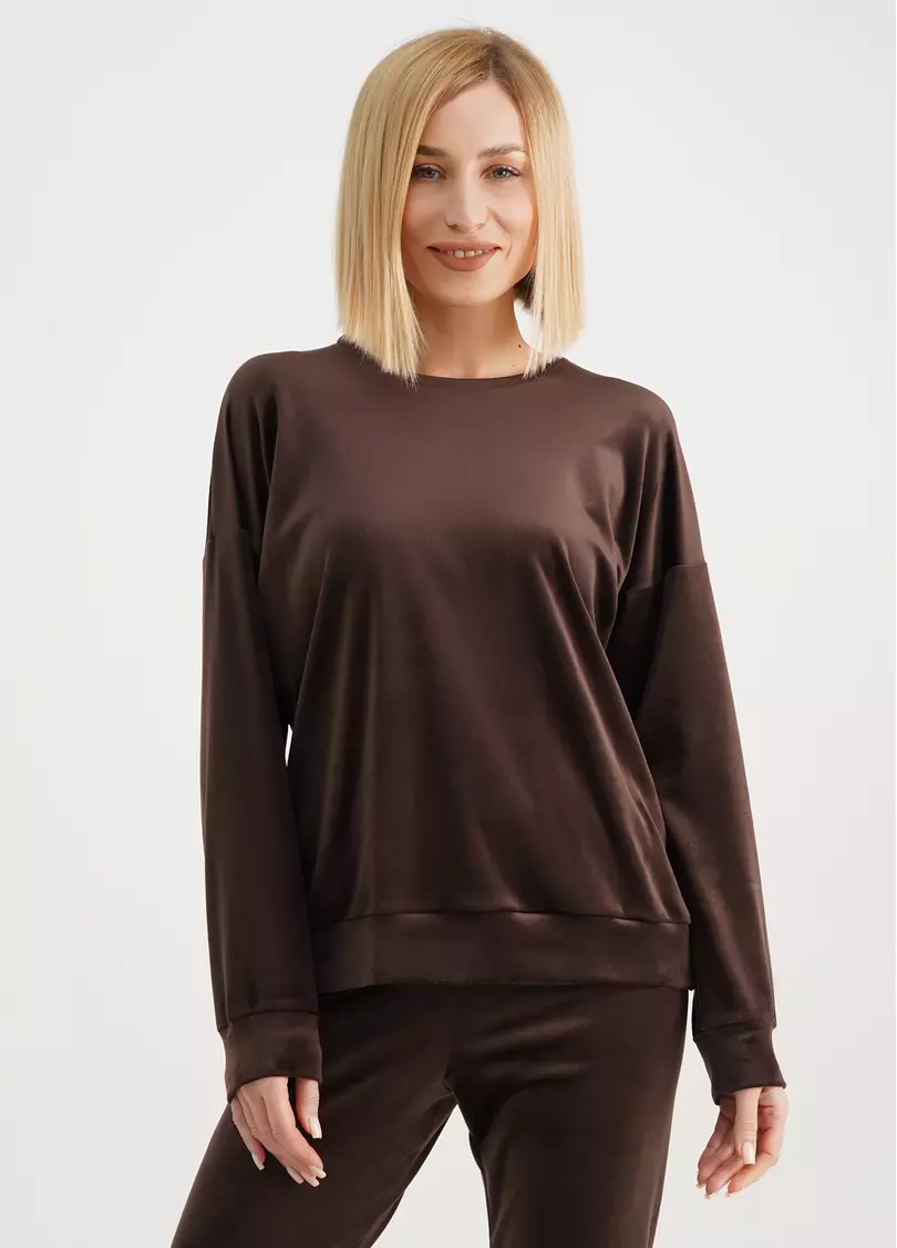 Світшот з велюру SOFT WINTER 4405/080 brown (коричневий)