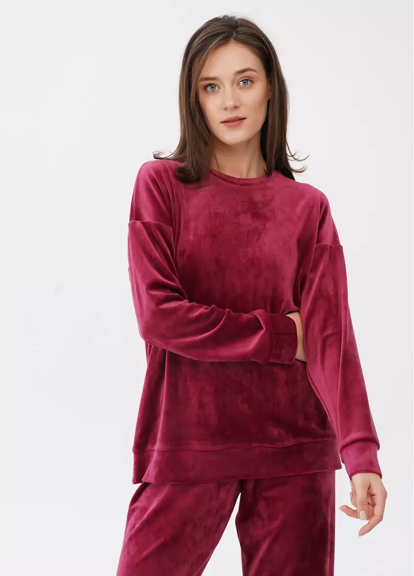 Свитшот из велюра SOFT WINTER 4405/080 burgundi (бордовый)