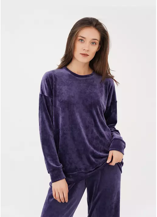 Свитшот из велюра SOFT WINTER 4405/080 eggplant (фиолетовый)